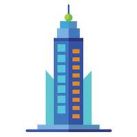Creative skyscraper with a blue and orange color scheme design on a white background vector
