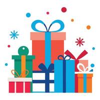 gift boxes with bows and ribbons on a white background vector