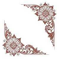 A flower border in the form of a corner design on a white background vector