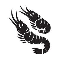 Creative shrimp icon design on a white background vector