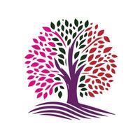 a tree with leaves and branches on it design on a white background vector