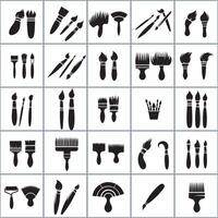 A collection of brushes and other tools design on a white background vector