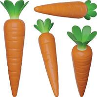 set of isolated 3d carrots. easter carrot vector