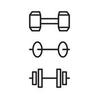 Set of dumble icon for gym and exercise with create liner stock outline vector