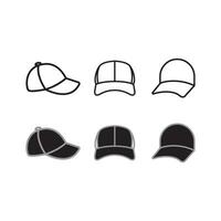 Set of liner stock hat icon or cap icon art vector