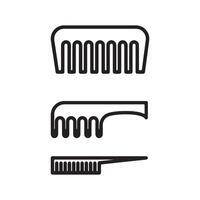 Comb icon set with liner stock vector