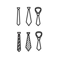 A set of neckties icon with liner stock outline vector