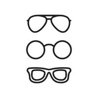 Set of stylish eyeglasses icon with outline stock vector