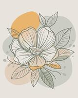 Elegant Floral Design for Business, featuring a Delicate Flower and Abstract Shapes for branding and marketing projects vector