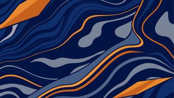 Abstract wavy pattern background for business with navy blue orange and grey colors vector