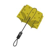 Green Polka Dot Folding Umbrella on a White Background for Spring Designs vector