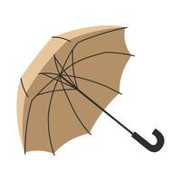Beige Open Automatic Umbrella on a White Background for Spring Designs vector