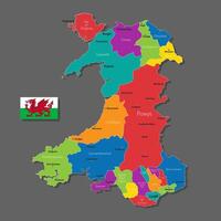 map of Wales vector