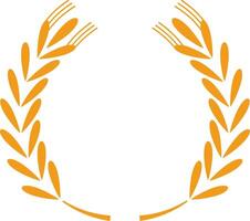 Stylized drawing featuring wheat stalks intricately forming a laurel wreath, representing victory and abundance celebrated during harvest festivals and autumn traditions vector