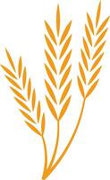 Three stylized wheat stalks creating an agricultural symbol, representing the essence of farming, harvest, and the vital process of food production in nature's cycle vector
