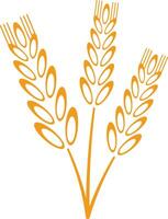 Three stylized wheat stalks with a simple design are grouped together, creating an elegant and minimalist representation of wheat suitable for various design purposes vector