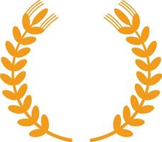 Two stylized wheat stalks are forming a semicircle framing an empty space, creating a simple yet elegant design with potential use in various contexts related to agriculture, food, or nature vector