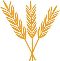 Three stylized wheat stalks are crossed at the bottom, creating a simple yet elegant design that evokes the essence of agriculture and nature vector