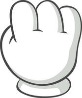 Cartoon hand making a fist gesture, conveying strength, unity, or a greeting, isolated on a white background, suitable for various design projects vector