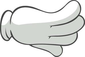 Cartoon hand with an open palm, displaying a gesture of asking or receiving, isolated against a clean white background, conveying nonverbal communication and body language vector