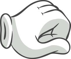Cartoon hand wearing a glove making a fist bumping gesture, expressing solidarity, support, greeting, or celebration in a playful and informal way vector