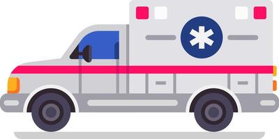 Side view of a modern ambulance car parked and waiting for an emergency call, representing fast emergency medical services and healthcare support vector