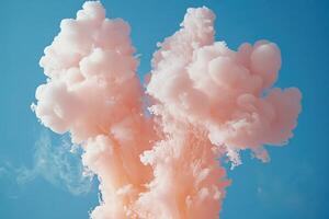 Pink smoke cloud in the air photo