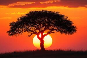 Artistic Representation of Tree Silhouette for Aesthetic and Design Uses photo