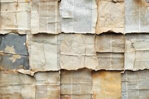 Vintage Newspaper Texture With Aged Grunge Perfect For Backgrounds and Designs photo