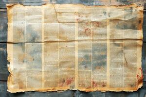 Vintage Newspaper Texture with Aged Grunge for Background Design Projects photo
