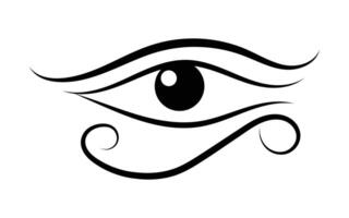 Black Line Art Illustration of the Eye of Horus on White Background vector