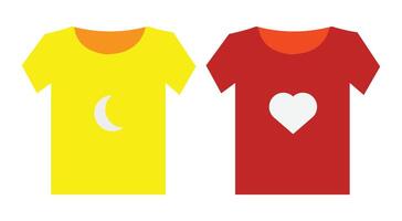 Two T-Shirts with Simple Designs vector