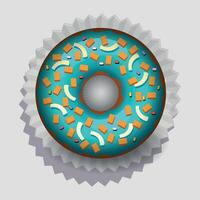 sweet donut doughnut on paper napkin isolated on white background vector