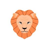 Head of lion in flat style vector