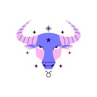 Taurus zodiac sign on white background. vector