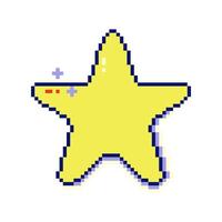 Nostalgic pixel art eight bit star shape icon. Y2k retro 90s vaporwave style. vector