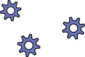 Three gears on a white background vector