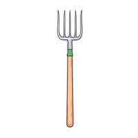 A fork with a handle and a green handle vector