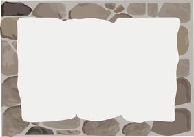 A stone wall with a blank white frame vector