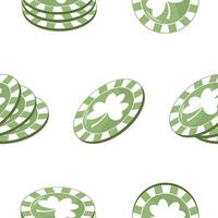 poker green pattern with assorted shamrocks for a variety of holiday designs vector