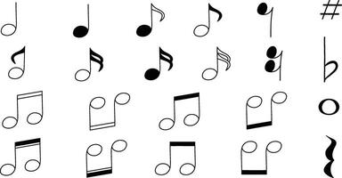 a set of musical notes and symbols vector