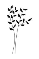 Silhouette plant isolated on white background. illustration. vector
