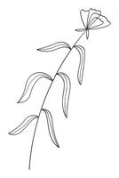 Tree branch with leaves . illustration. vector