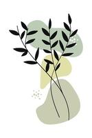 Abstract botanical leaves with tones hand drawn. illustration vector