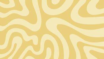 Yellow waves in style retro 60s, 70s. Trendy minimal wavy design in pastel colors. illustration. vector