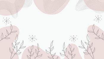 Design banner Spring background with tropical plants. vector