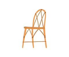 Rattan chair in a flat style. Rest, furniture, hand drawnillustration. vector
