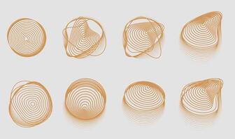 Abstract brown timber blended shapes with a vintage aesthetic, featuring smooth geometric lines and organic forms. illustration. vector