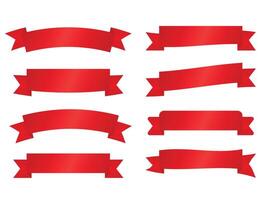 red ribbons set of illustration vector