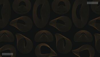 Abstract blend brown line circle on black background. vector